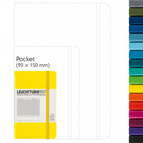 Agenda Pocket Blank (A6) - Lemon, 187 pagini A6 pocket, Hardcover, 187 Leuchtturm 1917 