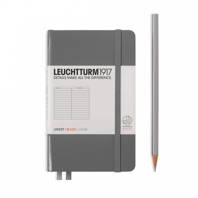 Agenda Pocket Dictando (A6) - Antracit, 187 pagini A6 pocket, Hardcover, 187 Leuchtturm 1917 