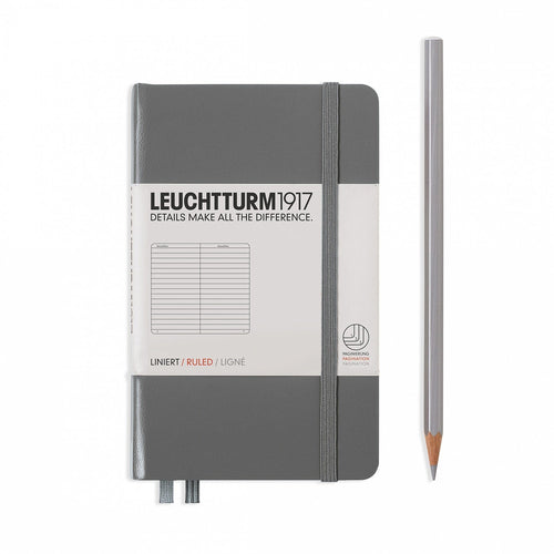 Agenda Pocket Dictando (A6) - Antracit, 187 pagini A6 pocket, Hardcover, 187 Leuchtturm 1917 