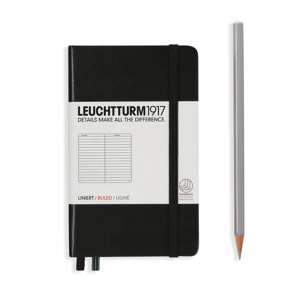Agenda Pocket Mate (A6) - Negru, 187 pagini A6 pocket, Hardcover, 187 Leuchtturm 1917 