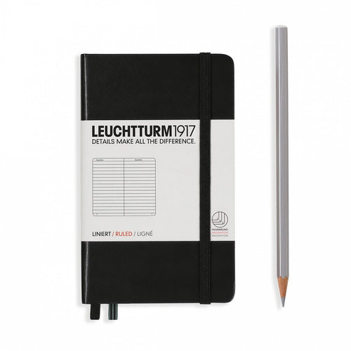 Agenda Pocket Mate (A6) - Negru, 187 pagini A6 pocket, Hardcover, 187 Leuchtturm 1917 
