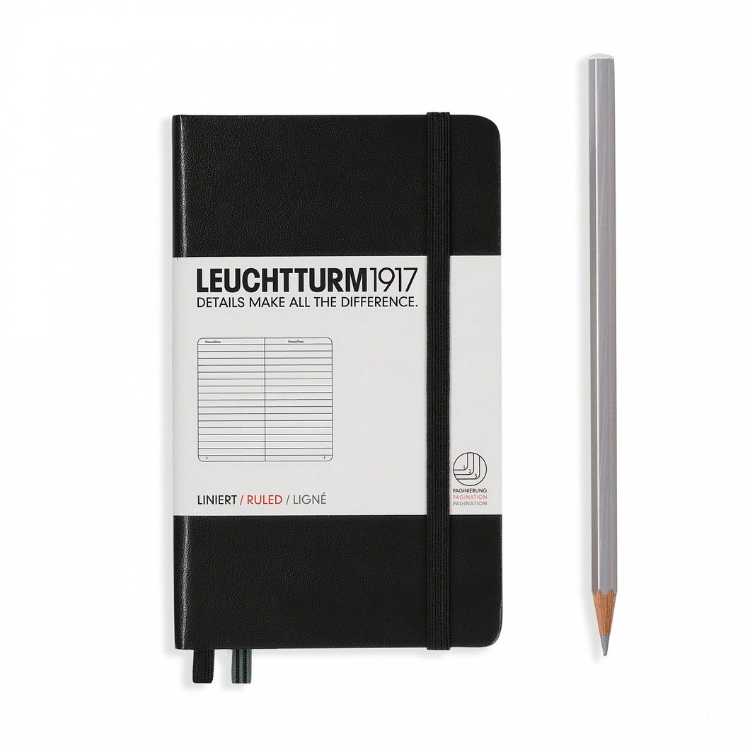 Agenda Pocket Mate (A6) - Negru, 187 pagini A6 pocket, Hardcover, 187 Leuchtturm 1917 