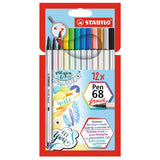 Carioca STABILO Pen 68 cu varf tip pensula 12 buc/portofel carton Carioca Stabilo 