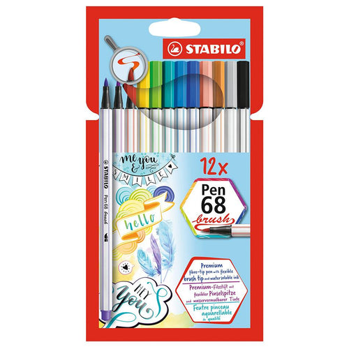 Carioca STABILO Pen 68 cu varf tip pensula 12 buc/portofel carton Carioca Stabilo 