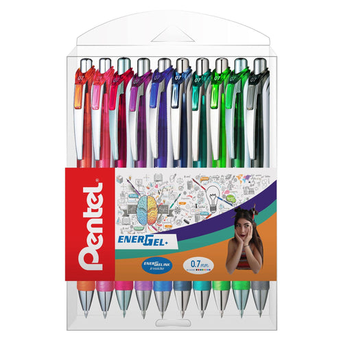 Roller Energel PENTEL cu mecanism 0.7mm 10 buc/set plastic Paperie.ro 