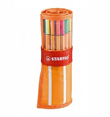 Fineliner Point 88 Stabilo 0.4mm 25+5 buc neon/Rollerset Fineliner Stabilo 