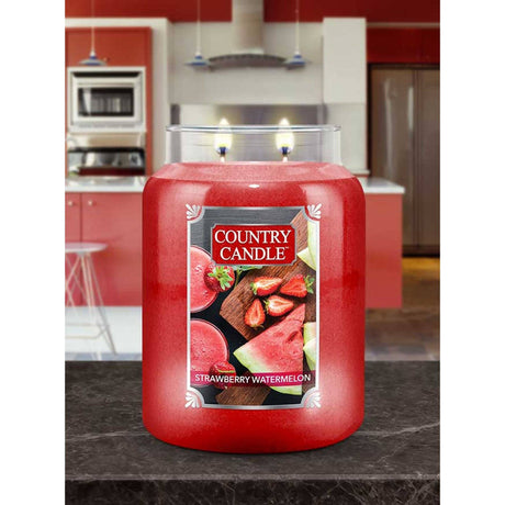 Lumanare parfumata 2 fitile Kringle Country Candle 652g Pepene cu capsuni Lumanare parfumata Kringle Candle 